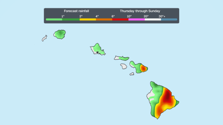 Deluge begins in Hawaii as Hurricane Nolo continues to strengthen