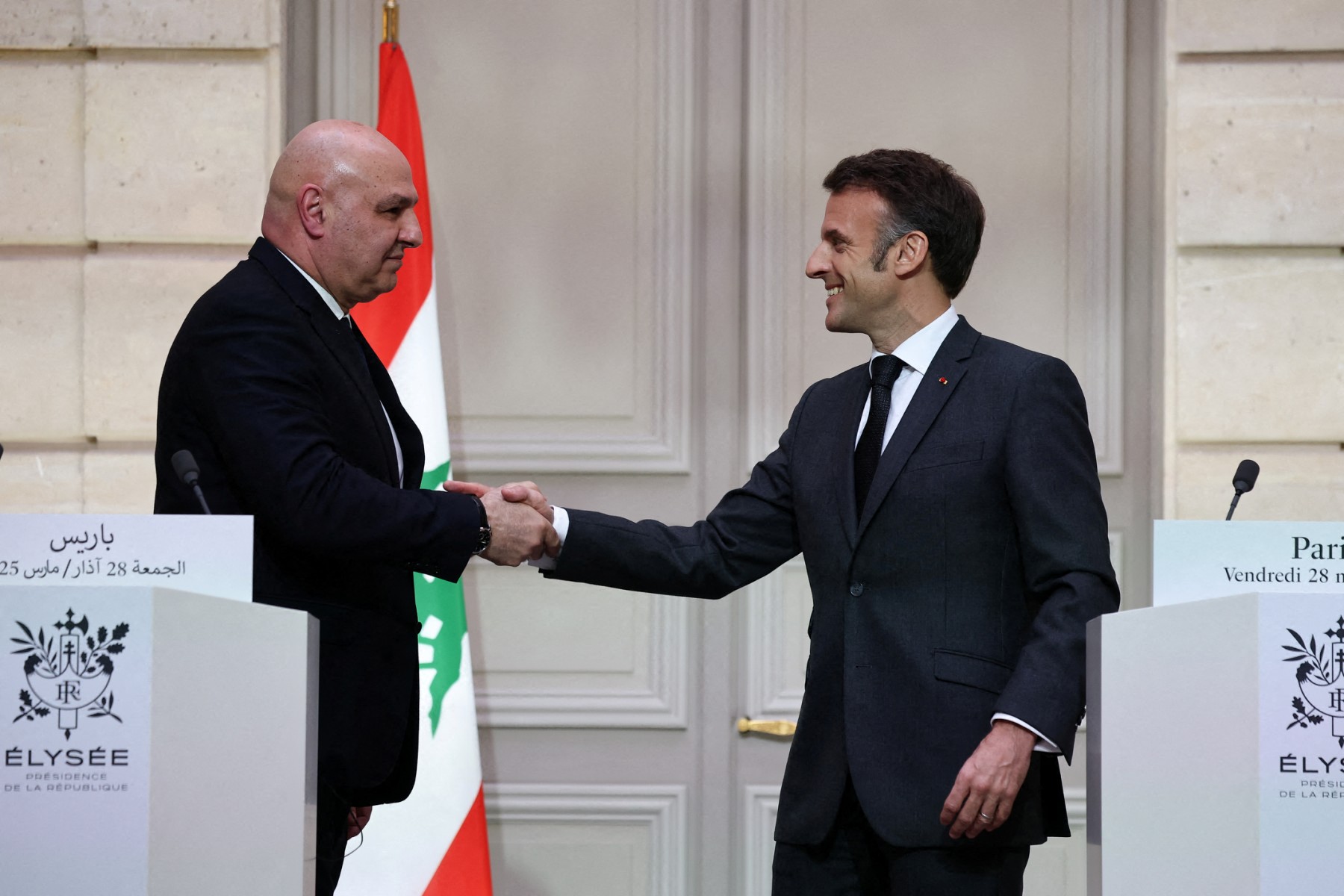 Lebanon’s Aoun meets Macron in Paris as France backs army support talks