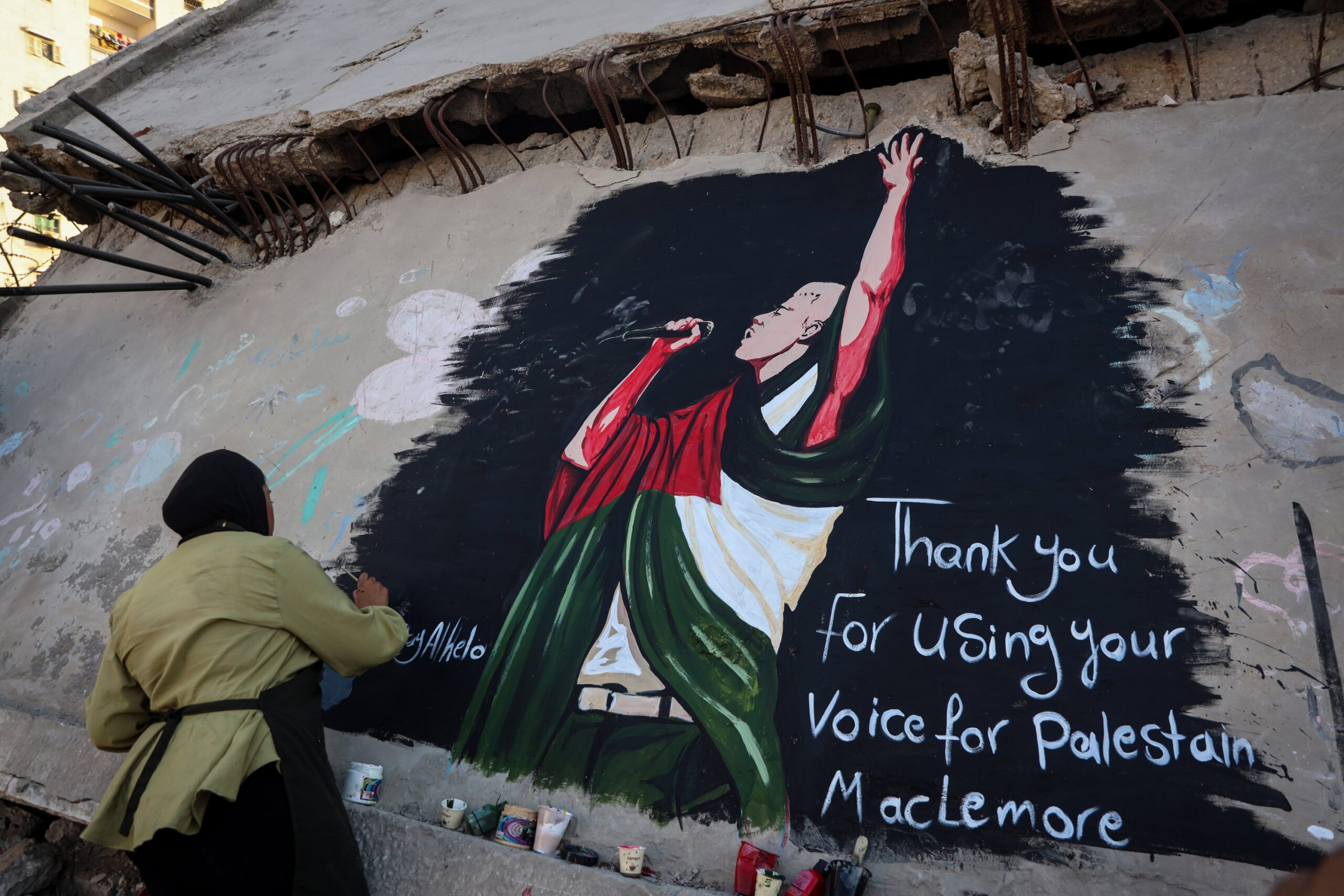 Mural of rapper Macklemore painted in Gaza after Sheeran tour furor