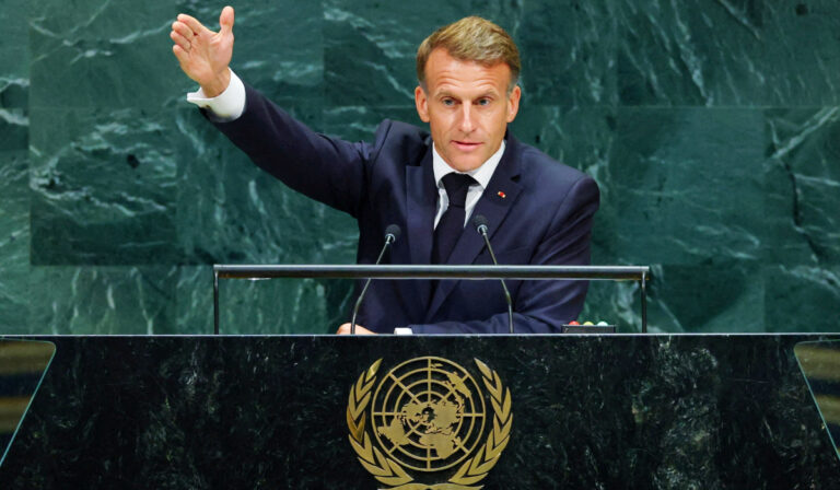 Israel denounces ‘grotesque absurdity’ of Macron UN remarks on West Bank