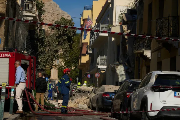 An Explosion Near the Acropolis in Greece Injures at Least 2 People and Collapses a Building