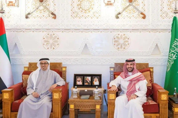 Saudi Defense Minister Meets with UAE Vice President Sheikh Mansour bin Zayed