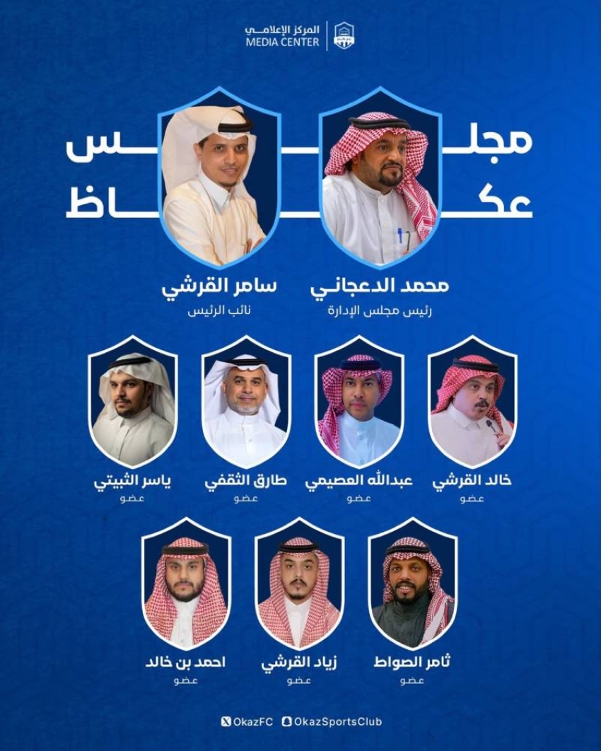 اعتماد مجلس إدارة نادي عكاظ الجديد برئاسة محمد الدعجاني