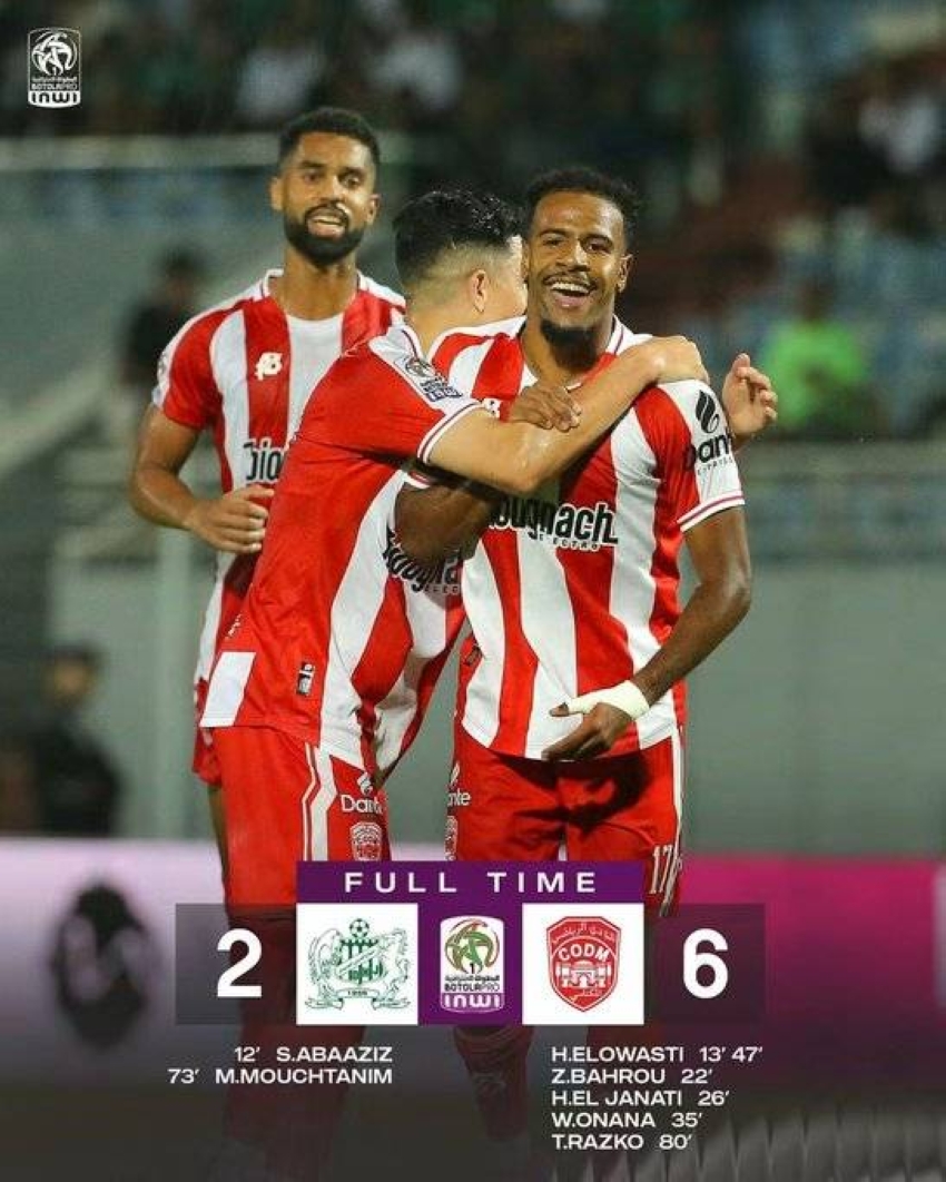 الدوري المغربي: المكناسي يفوز على الدفاع الحسني الجديدي بنتيجة (6 – 2)