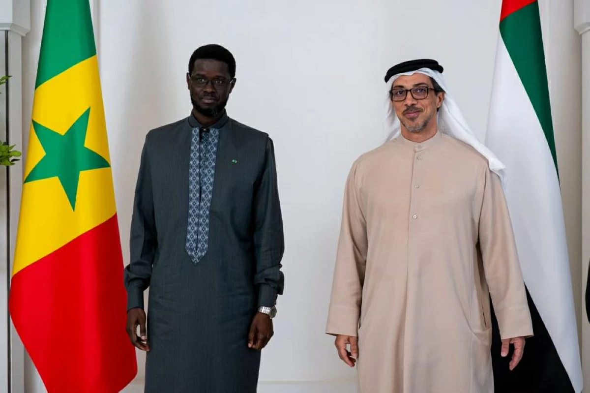 منصور بن زايد ورئيس السنغال يبحثان الشراكة التنموية والاستثمارية