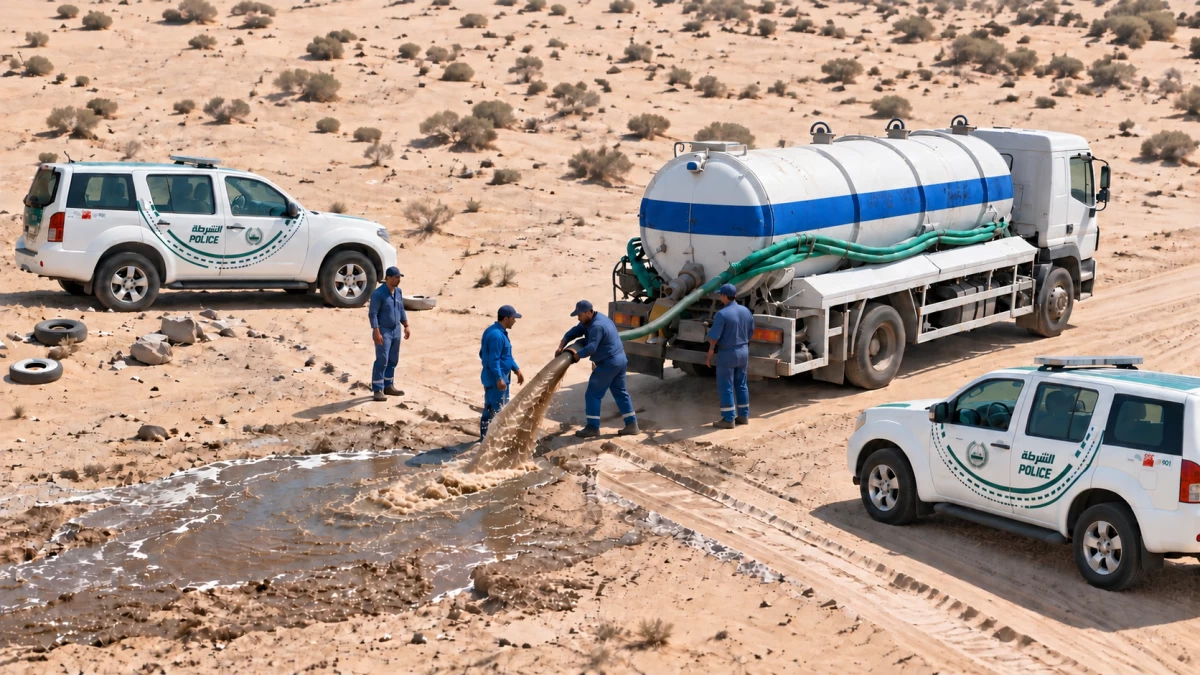 Dubai Police takes action against 18 suspects and seizes 17 tankers over illegal waste disposal