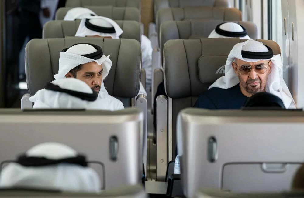 UAE President takes Etihad Rail to Dubai, as Hamdan bin Mohammed, Theyab bin Mohamed bin Zayed open station