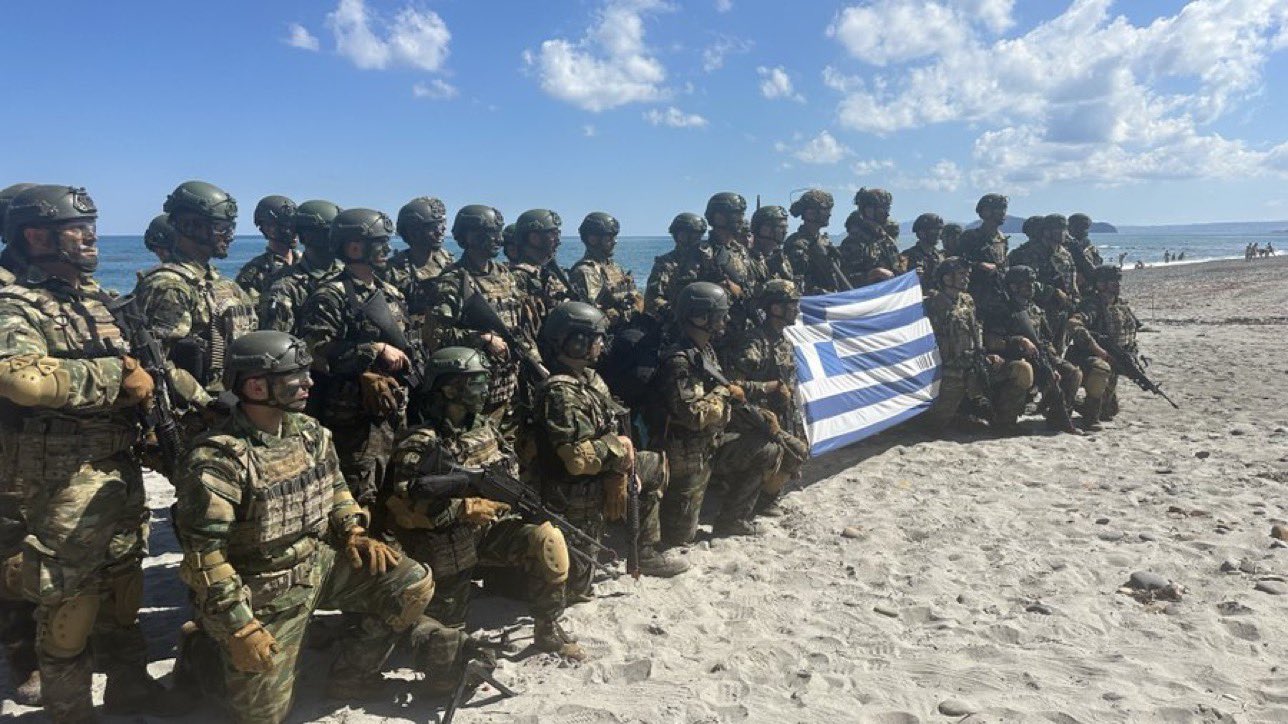 Greece’s show of force backfires as soldiers tumble into sea