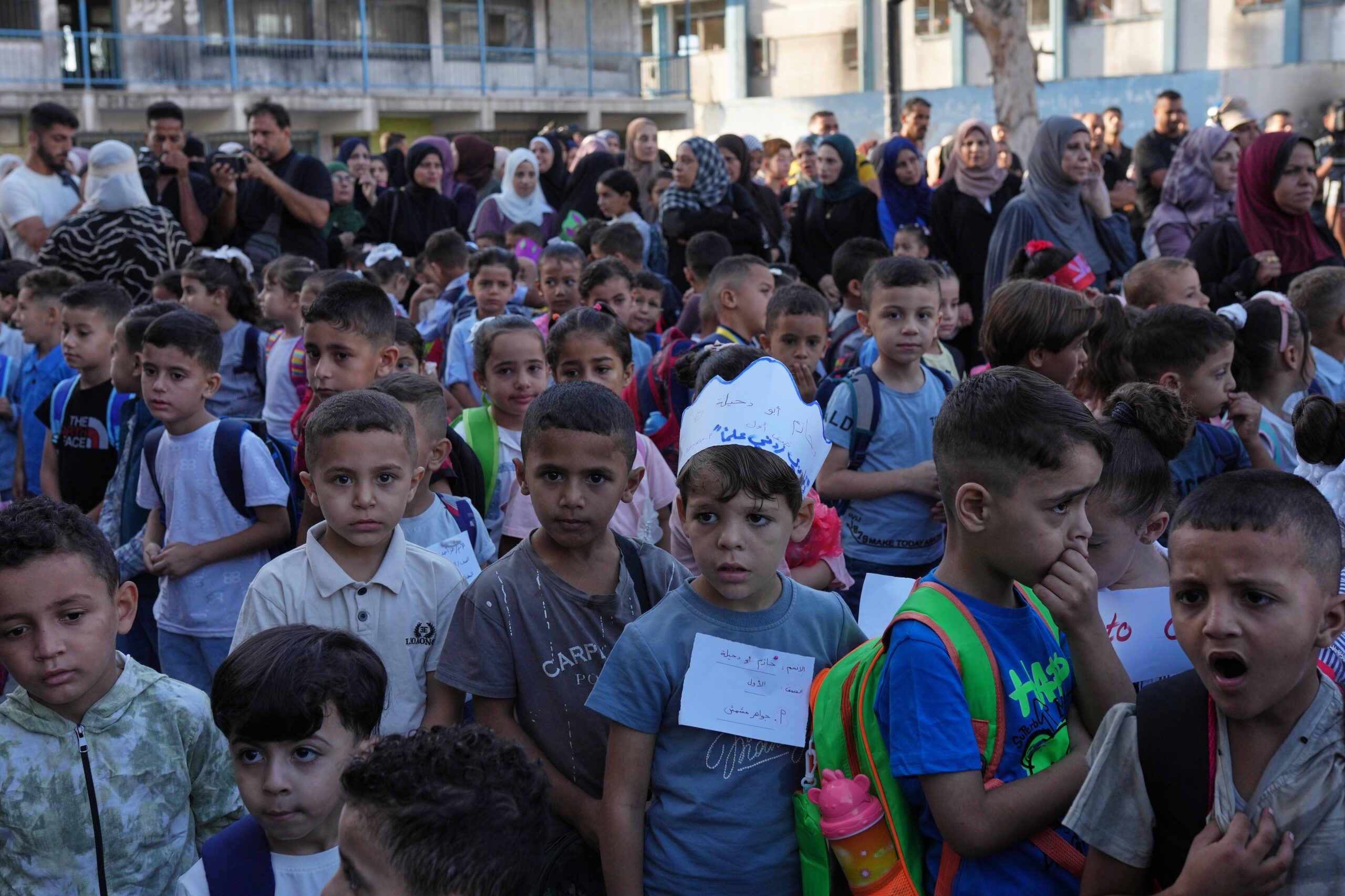 Palestinian children return to school in war-devastated Gaza