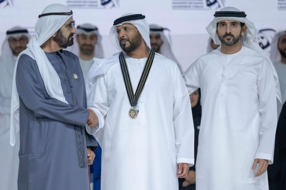 Hamdan bin Mohammed awards Marwan bin Ghalita inaugural Mohammed bin Rashid Leadership Medal