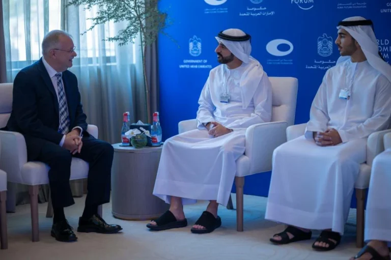 Hamdan bin Mohammed meets World Economic Forum President and CEO to discuss future leadership and global cooperation