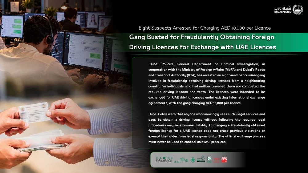 Dubai Police uncovers fake driving licence scheme exploiting international exchange agreements