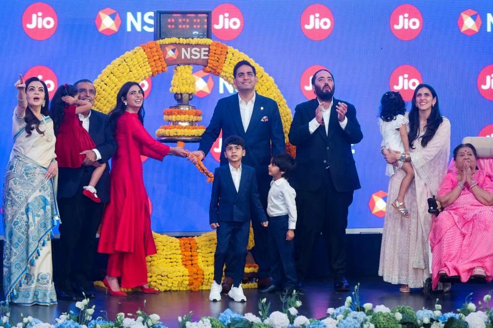 Jio’s record $3.2 billion IPO sparks Ambani celebration with drones, DJs and live music