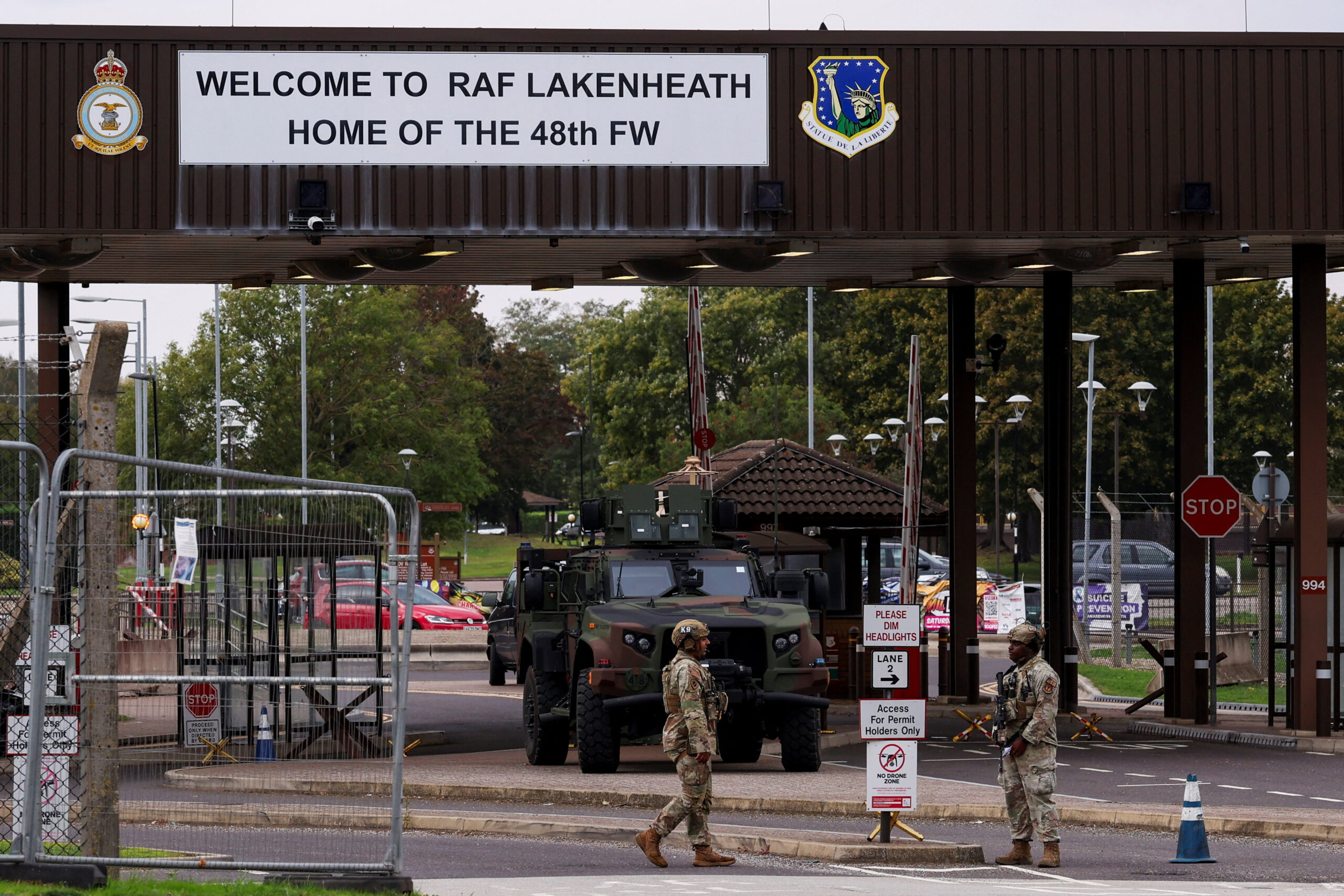 Two charged in UK with state security offenses over air base plot: police