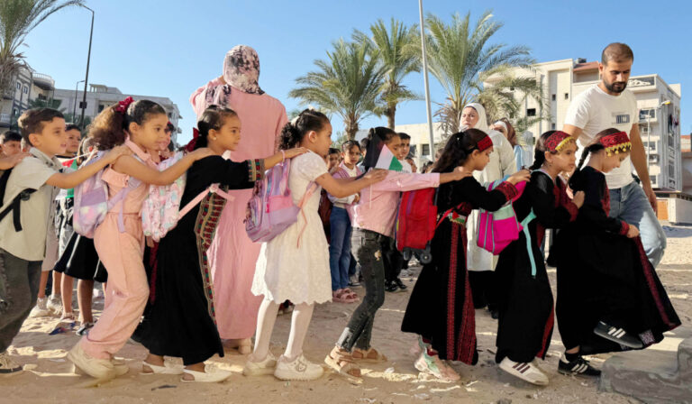 Gazan teacher builds free school in  Egypt for children displaced by war