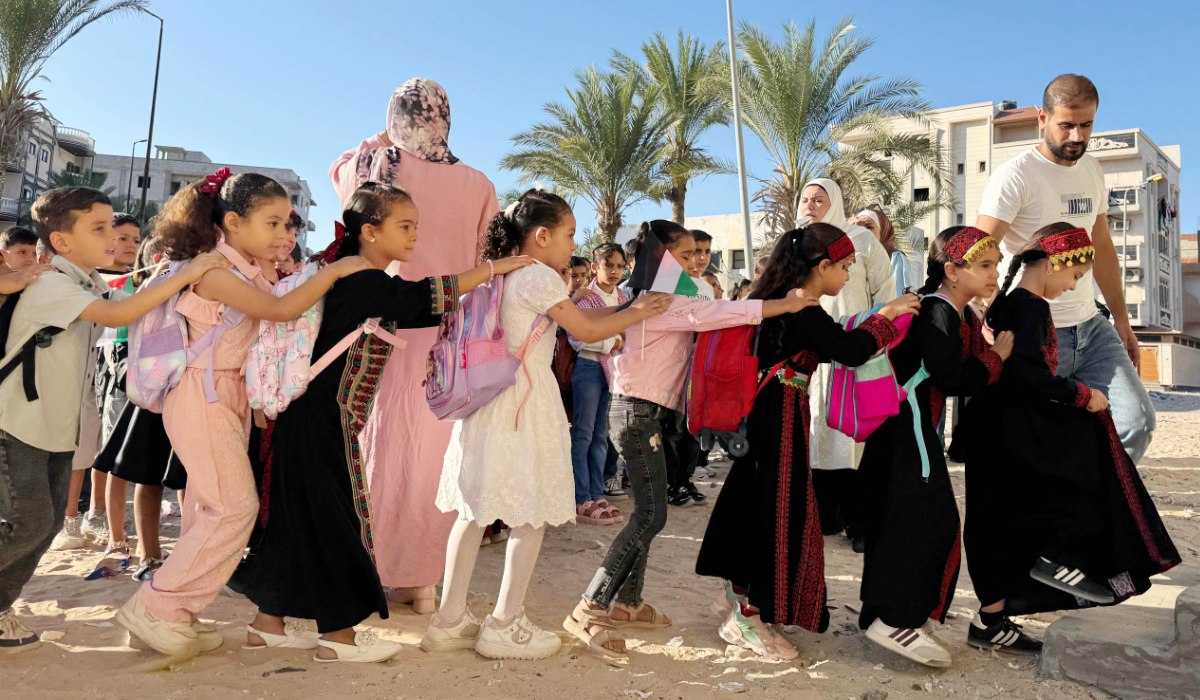 Gazan teacher builds free school in  Egypt for children displaced by war