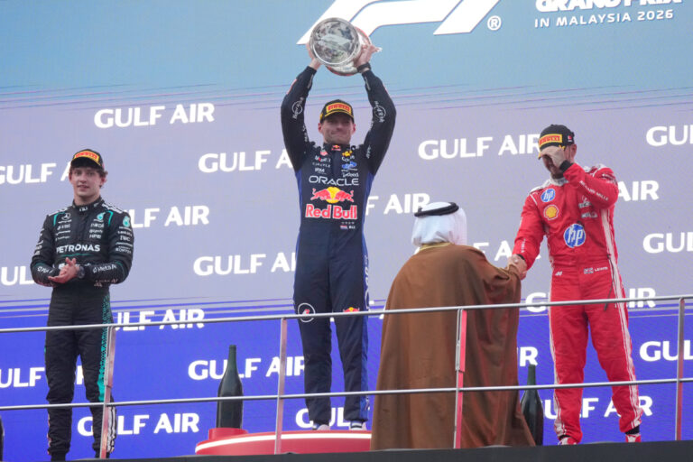 Max Verstappen washes away frustrations with win at Bahrain Grand Prix