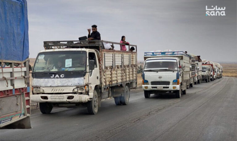 Fourth group of displaced families returns to Syria’s Ras Al-Ain
