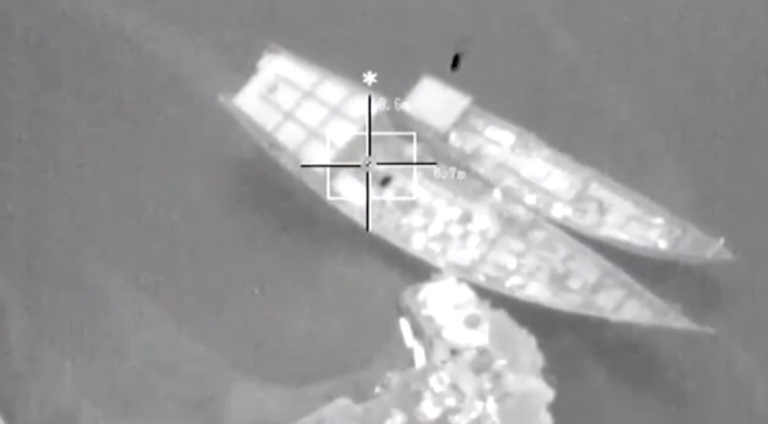 Coalition releases footage of strikes on Houthi weapons-smuggling operation in Hodeidah