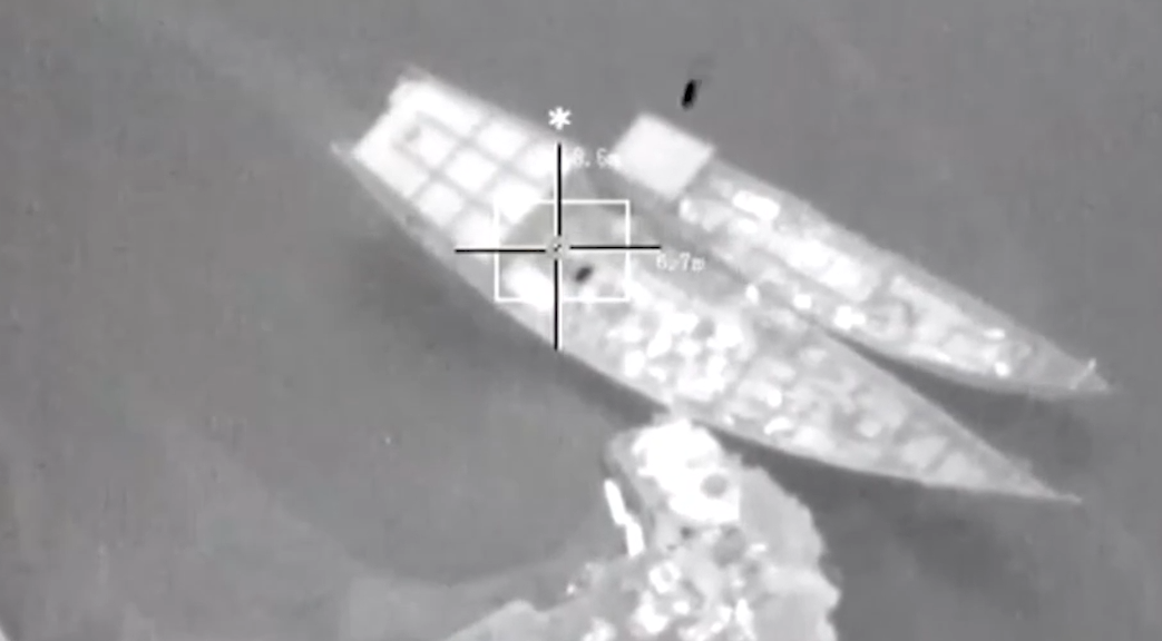 Coalition releases footage of strikes on Houthi weapons-smuggling operation in Hodeidah