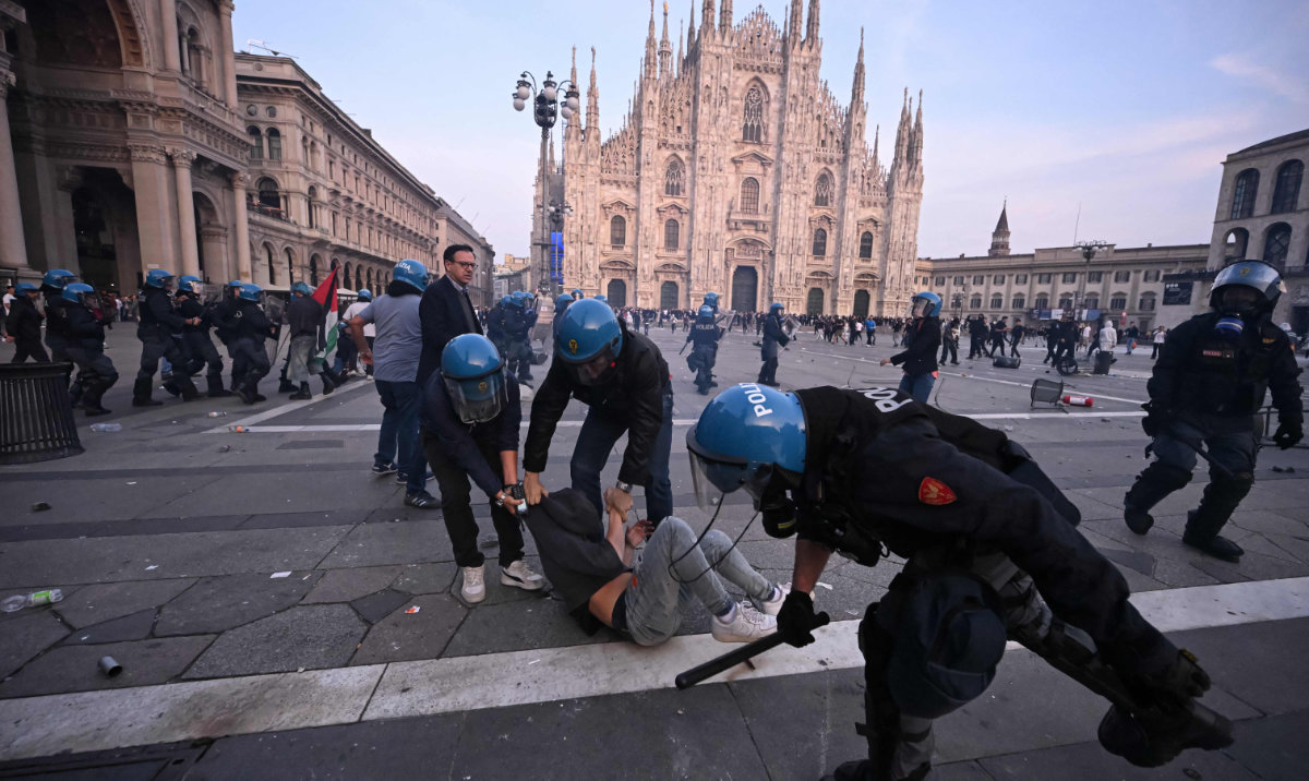 Milan police clash with protesters on second day of unrest