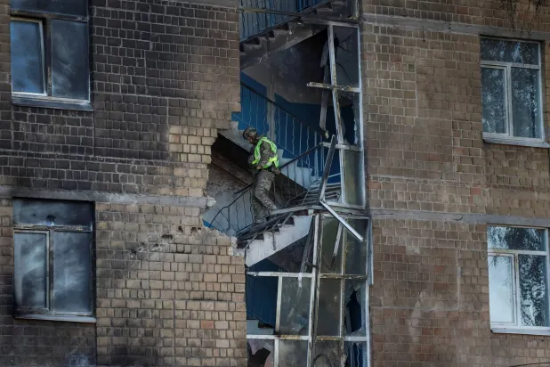 A Russian Drone Hits a Kyiv School as Moscow Presses Its Aerial Campaign against Ukraine
