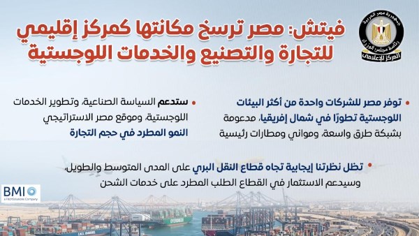 الوزراء: مصر ترسخ مكانتها كمركز إقليمي للتجارة والتصنيع والخدمات اللوجستية