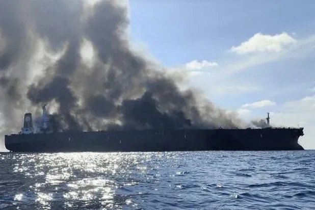 Iran’s Guards Say Tanker Exploded after Hitting Mine in Strait of Hormuz