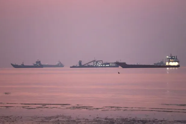 Iran Guards Says Three Tankers on Fire after Hitting Mines in Hormuz
