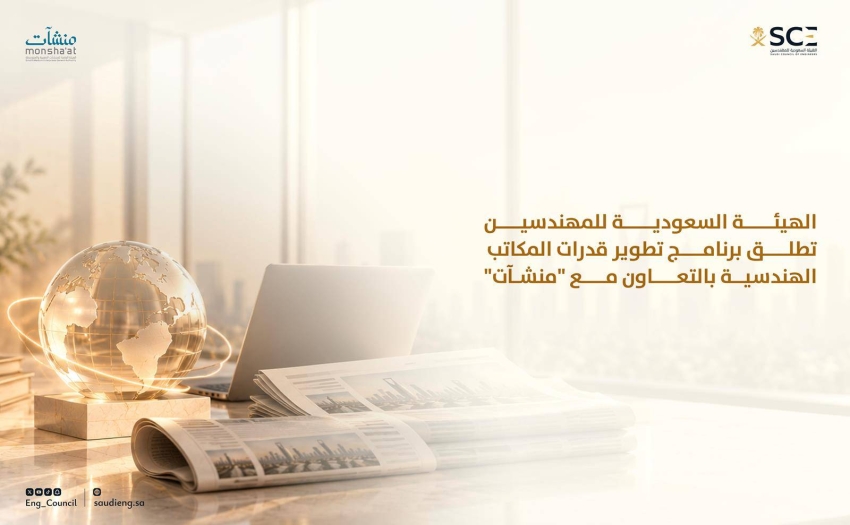 الهيئة السعودية للمهندسين تطلق برنامج تطوير قدرات المكاتب الهندسية بالتعاون مع “منشآت”
