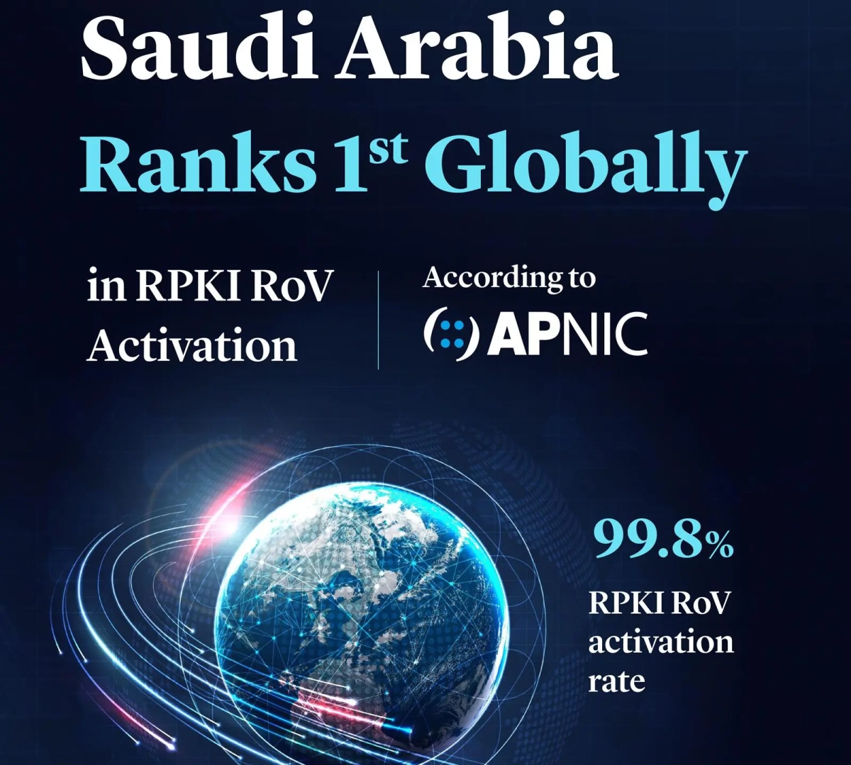 Saudi Arabia ranks first globally in activating 'RPKI Rov' technology
