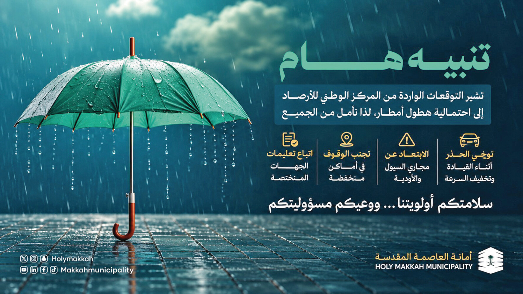 العاصمة المقدسة.. تعزيز السلامة أثناء الأمطار
