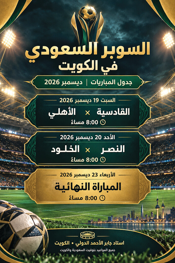 «السوبر» في الكويت..
بطولة كبرى بنكهة خليجية