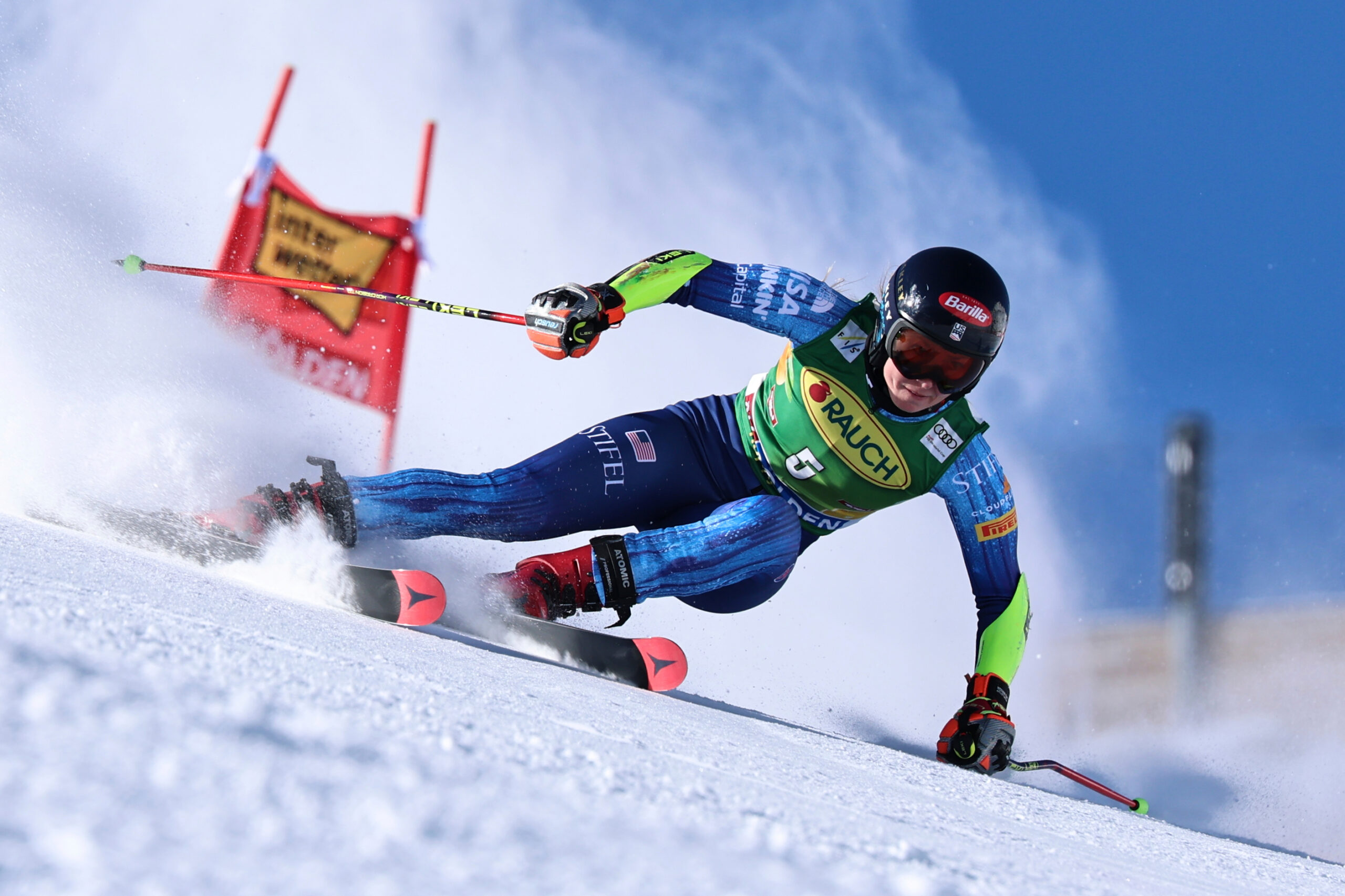 Shiffrin leads giant slalom after first run as ski racing season starts in Austria