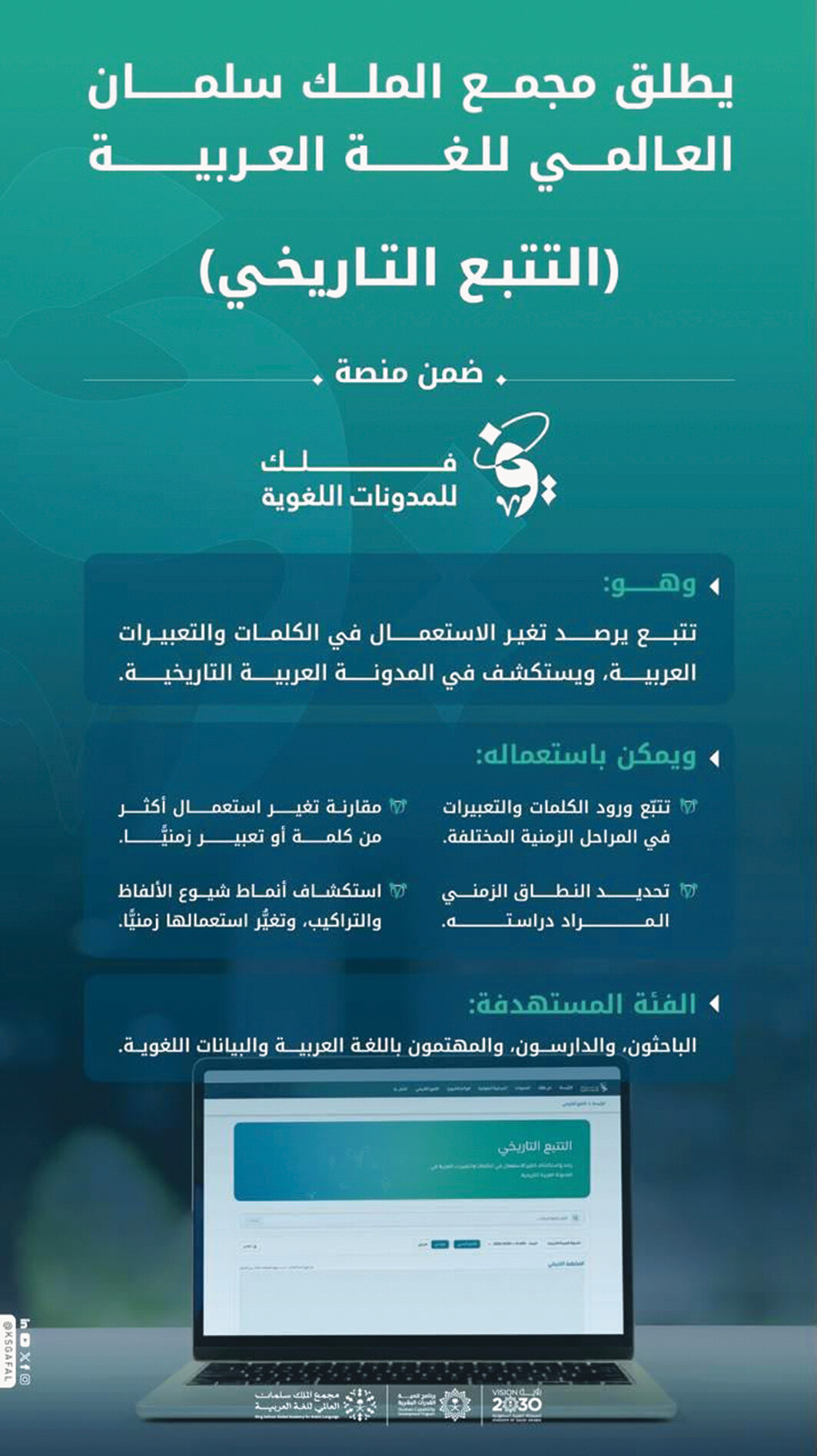 مجمع الملك سلمان يطلق أداة
 «التتبع التاريخي»