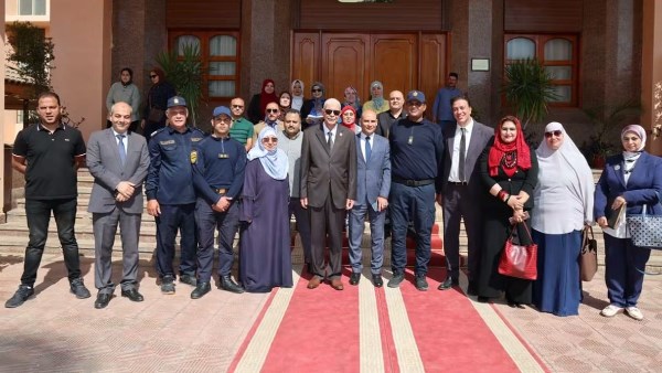 رئيس جامعة المنوفية يشهد محاكاة لمواجهة الحرائق وتنفيذ خطة إخلاء ناجحة