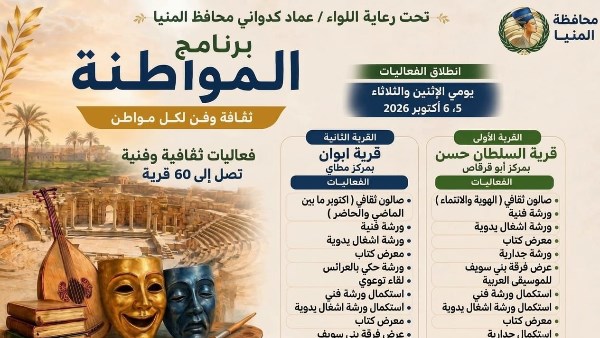 ثقافة وفن لكل مواطن.. فعاليات برنامج المواطنة تصل إلى السلطان حسن وأبوان
