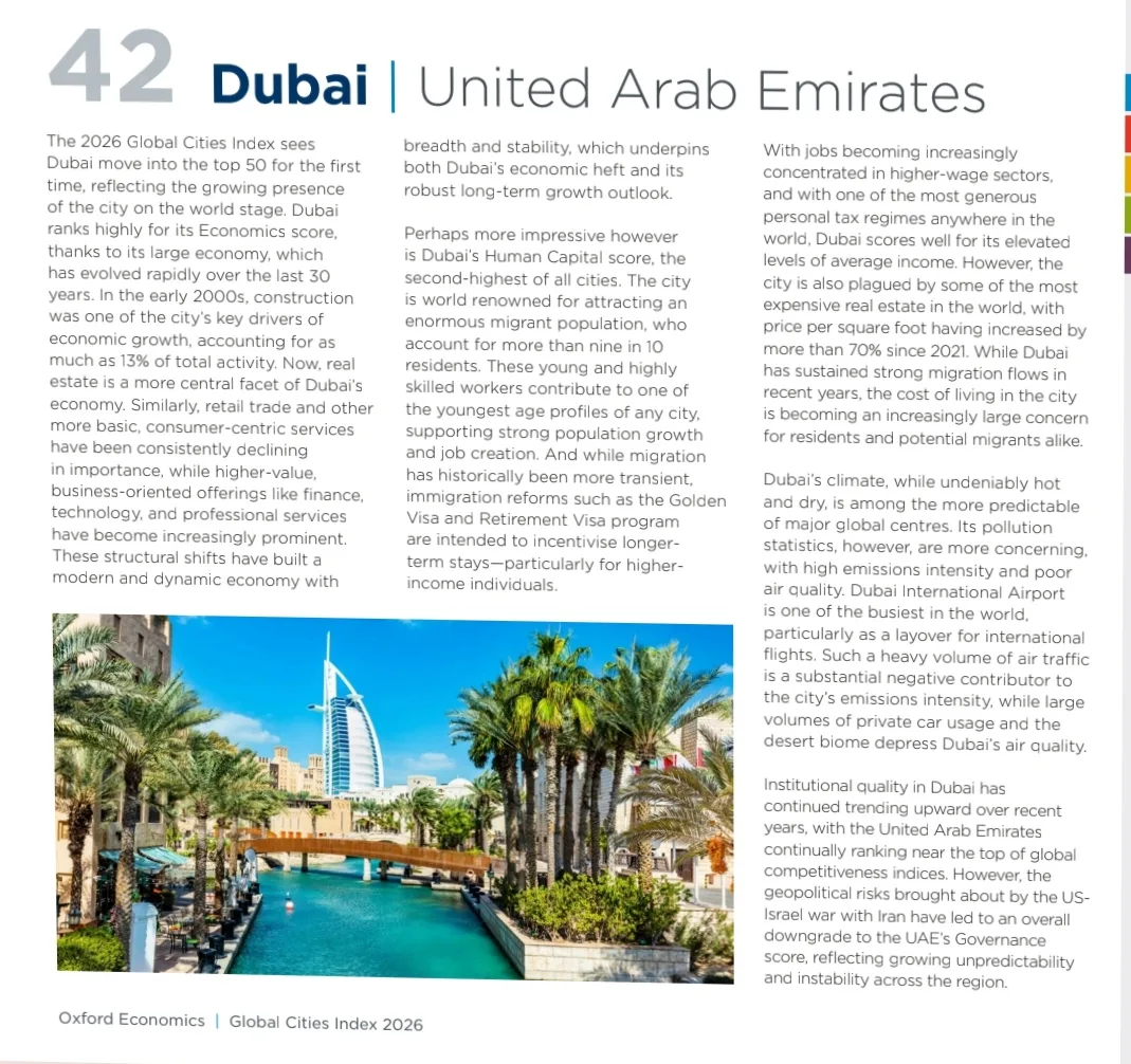 Dubai breaks into world’s top 50 cities as Abu Dhabi ranks 6th globally for human capital
