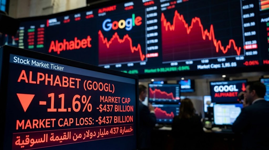 «ألفابت» تمحو 437 مليار دولار من قيمتها السوقية في أكبر هبوط بتاريخها