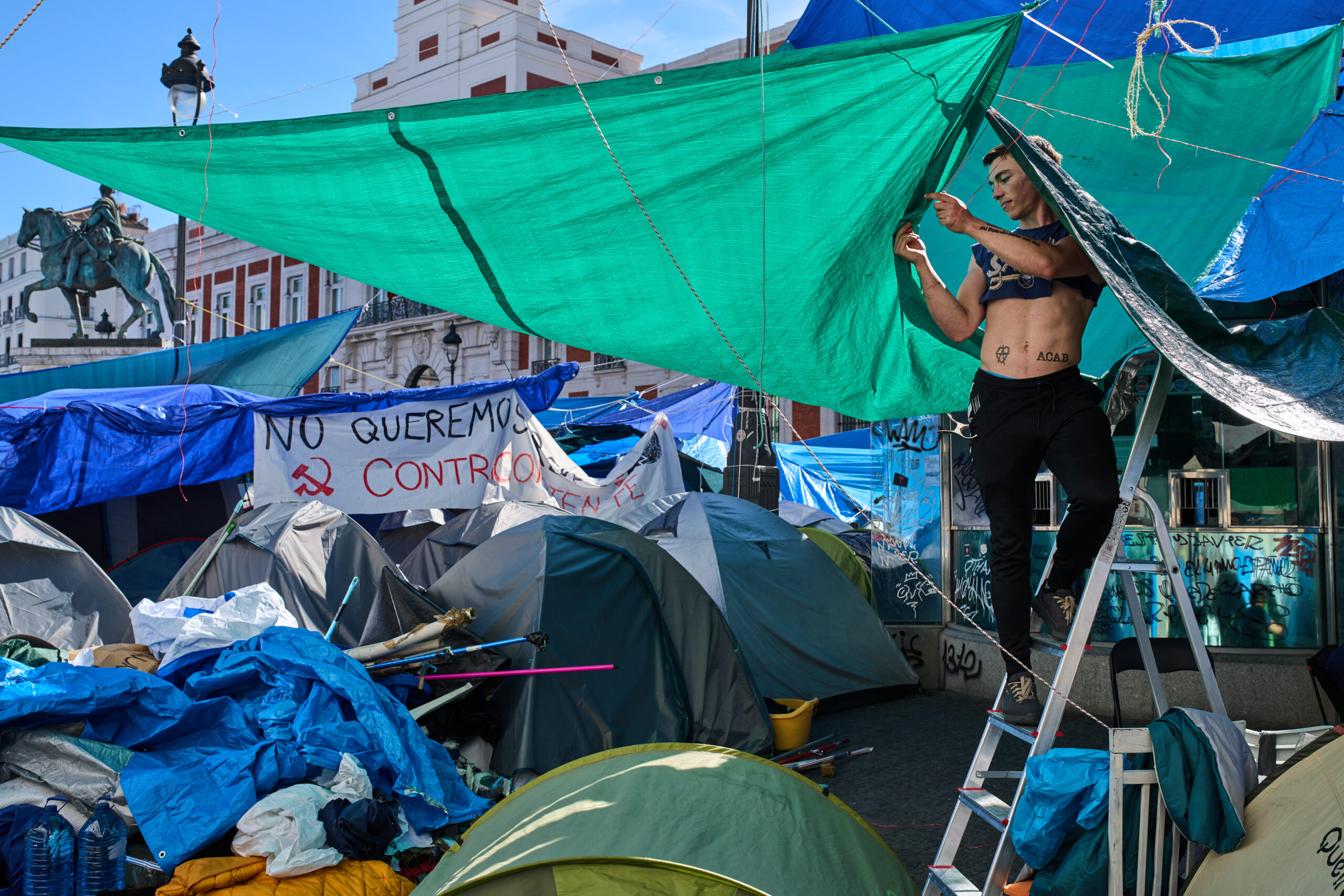 ‘We’ll keep growing’: Madrid housing protest camp marks one month