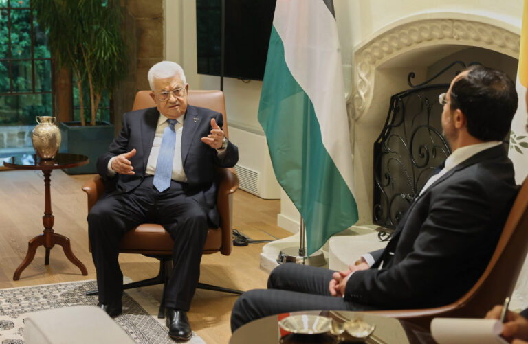 Palestinian president says hopes for peace talks with new Israeli government